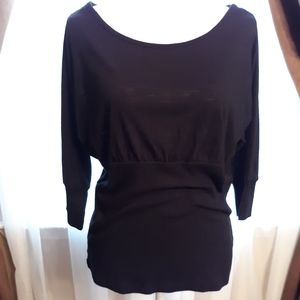 Super Cute Black Boat Neck Blouse